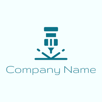 blue Laser cutting machine on a Azure background - Construction & Tools