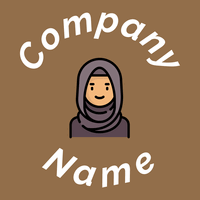 Arab woman logo on a Dark Tan background - Community & Non-Profit