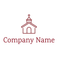 line Church on a White background - Religious